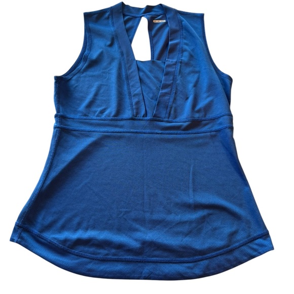 Lululemon Blue Mesh Racerback Tank Top | Built-In Bra | Size 6 0045 - Picture 1 of 8